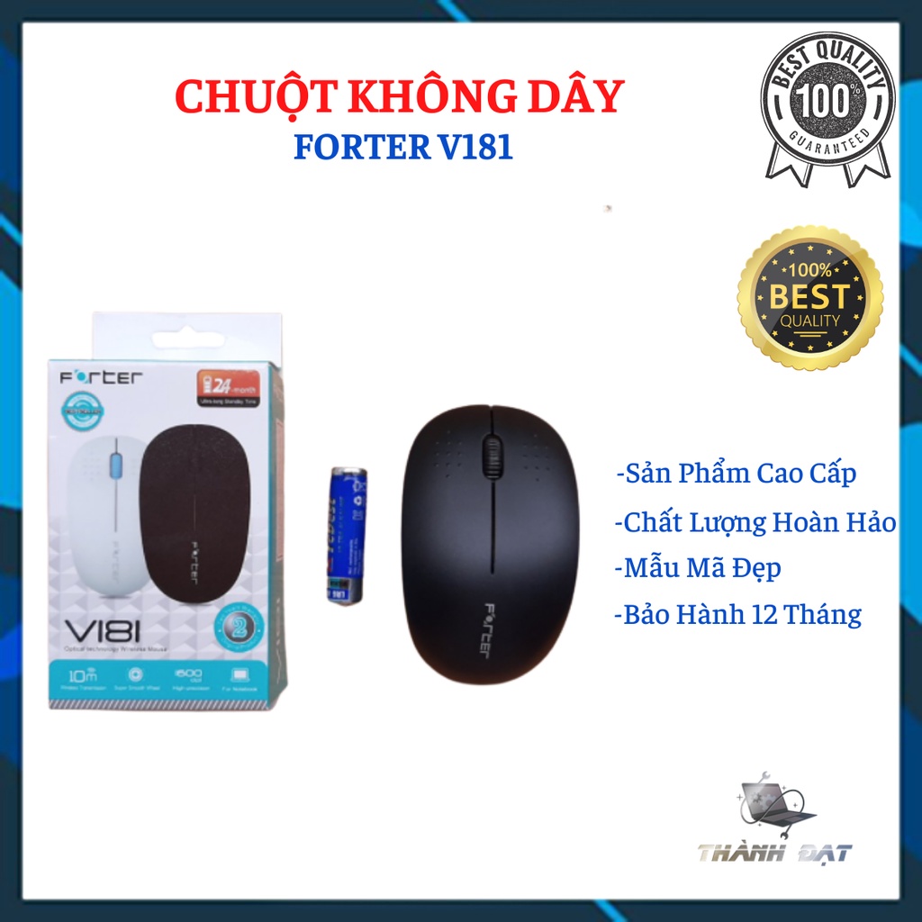 Chuột Không Dây,  Chuột không dây Forter V181 tặng kèm pin, bảo hành 12 tháng