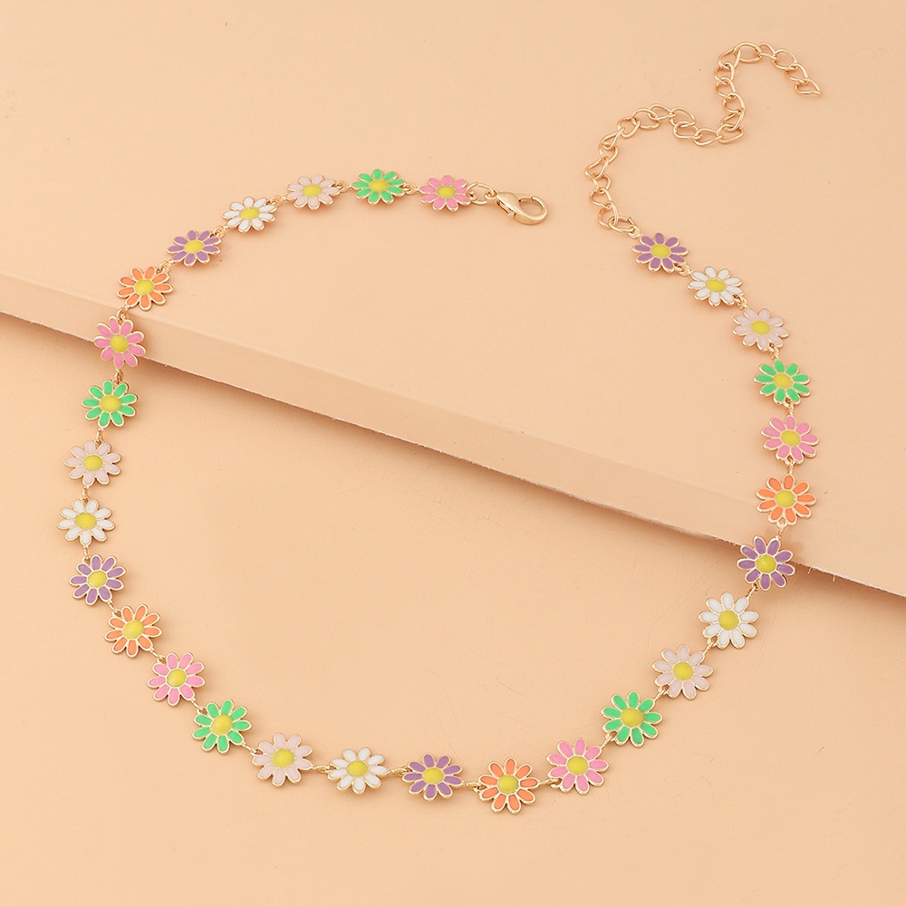 Vòng cổ RINHOO FRIENDSHIP hình hoa cúc nhỏ thời trang dành cho nữ