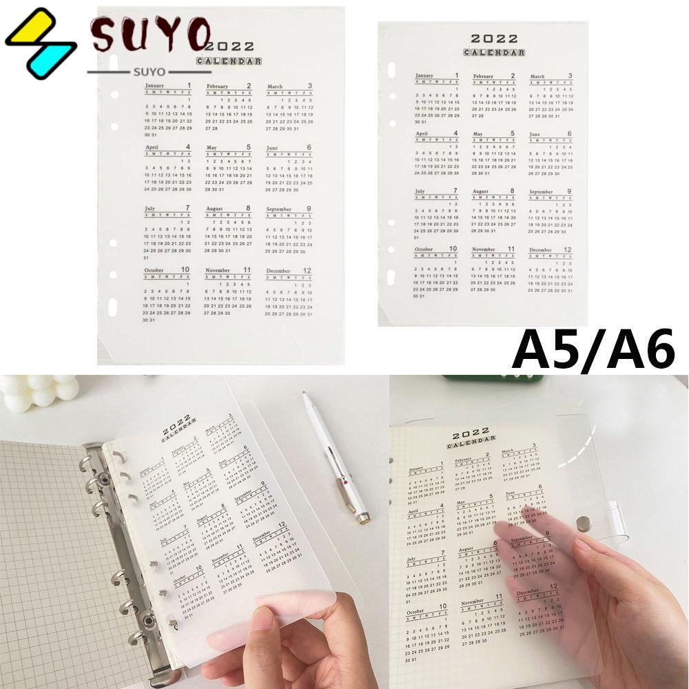 Tờ lịch 2022 cho sổ tay ghi chú A5/ A6 chất lượng cao