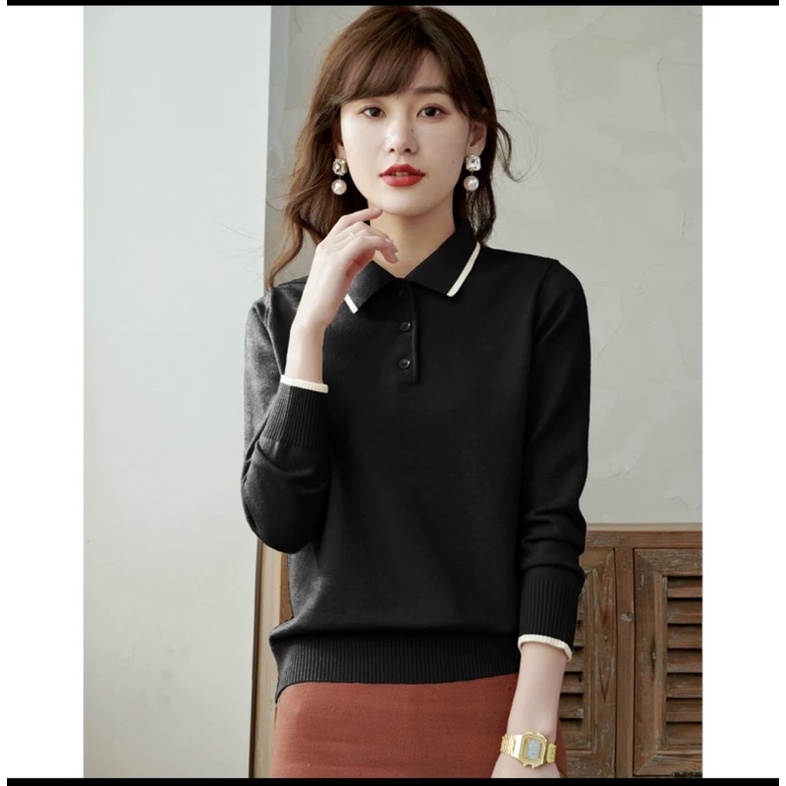 Áo len nữ FREDY cổ Đức Polo dài tay, giữ from đặc biệt mềm mịn nhẹ, áo len cừu nữ dày giữ ấm mã A575 | BigBuy360 - bigbuy360.vn