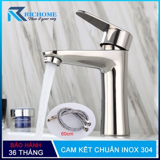 Vòi lavabo nóng lạnh cắm chậu OS310 chất liệu inox 304 nguyên khối - Bảo hành 3 năm toàn quốc