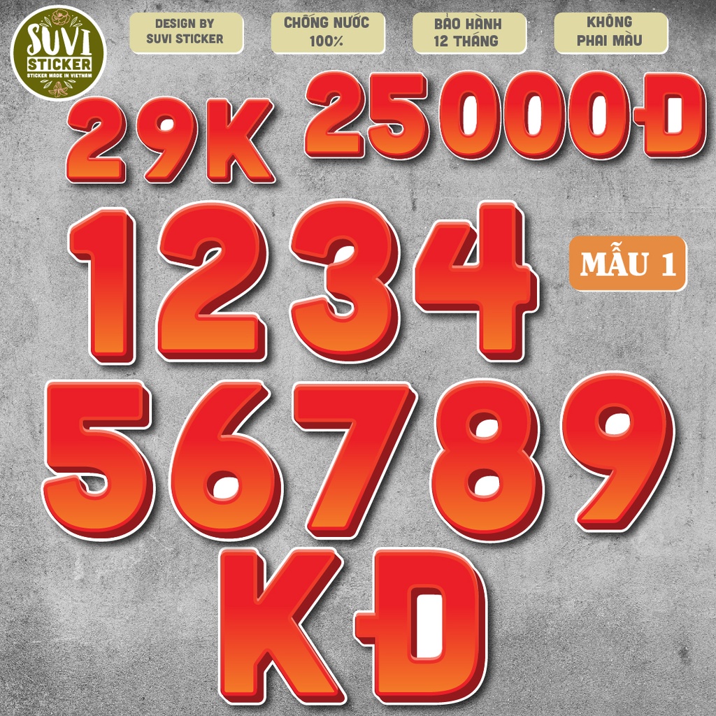 Sticker Decal Giá Tiền Chống Nước Trang Trí Quán Trà Sữa, Cafe, Decal Dán Tường, Quán Ăn Vặt. MSP: KL22