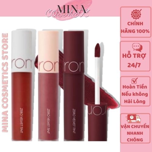 Son romand zero [Hot New_Hàng Auth]  Son kem lỳ mềm môi Romand Zero Velvet Tint lâu trôi