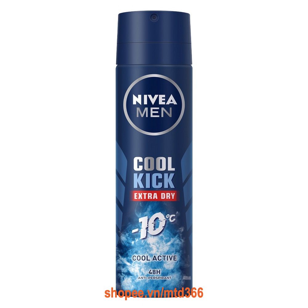 Xịt Khử Mùi Cho Nam 150ml Nivea Mát Lạnh (Cool Kick).