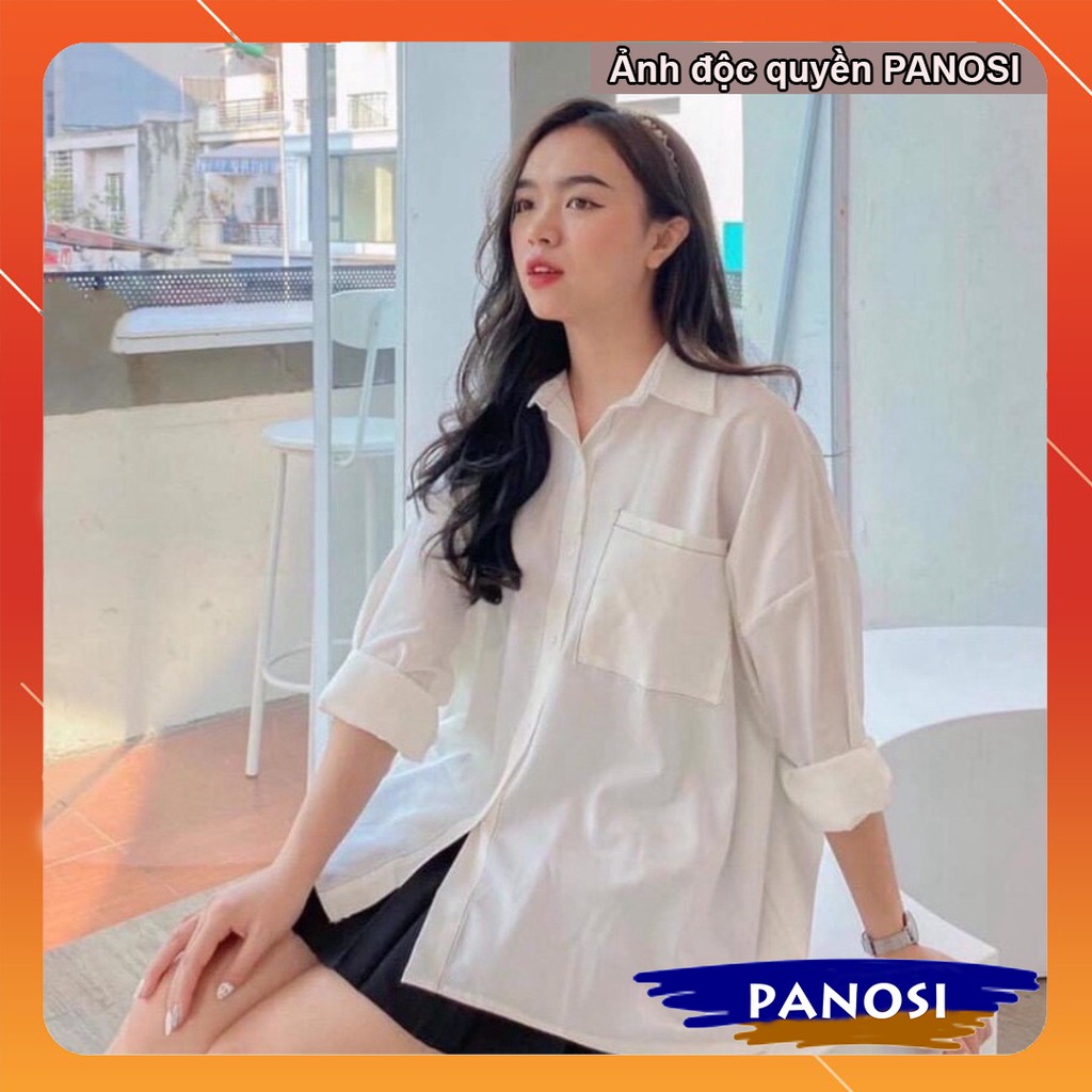 Áo sơ mi trắng áo kiểu nữ dài tay chỉ nổi phong cách hàn quốc form rộng PANOSI - MÃ A395 | BigBuy360 - bigbuy360.vn