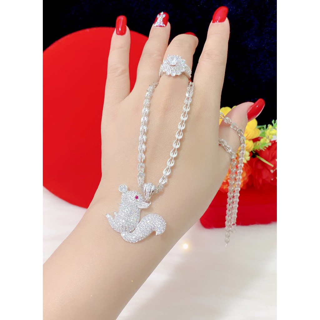 Dây chuyền nữ con sóc mạ bạch kim cao cấp E604