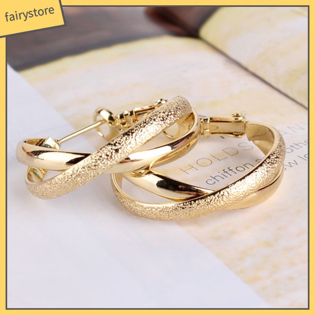 Bông tai tròn kiểu dáng cổ điển cho nữ