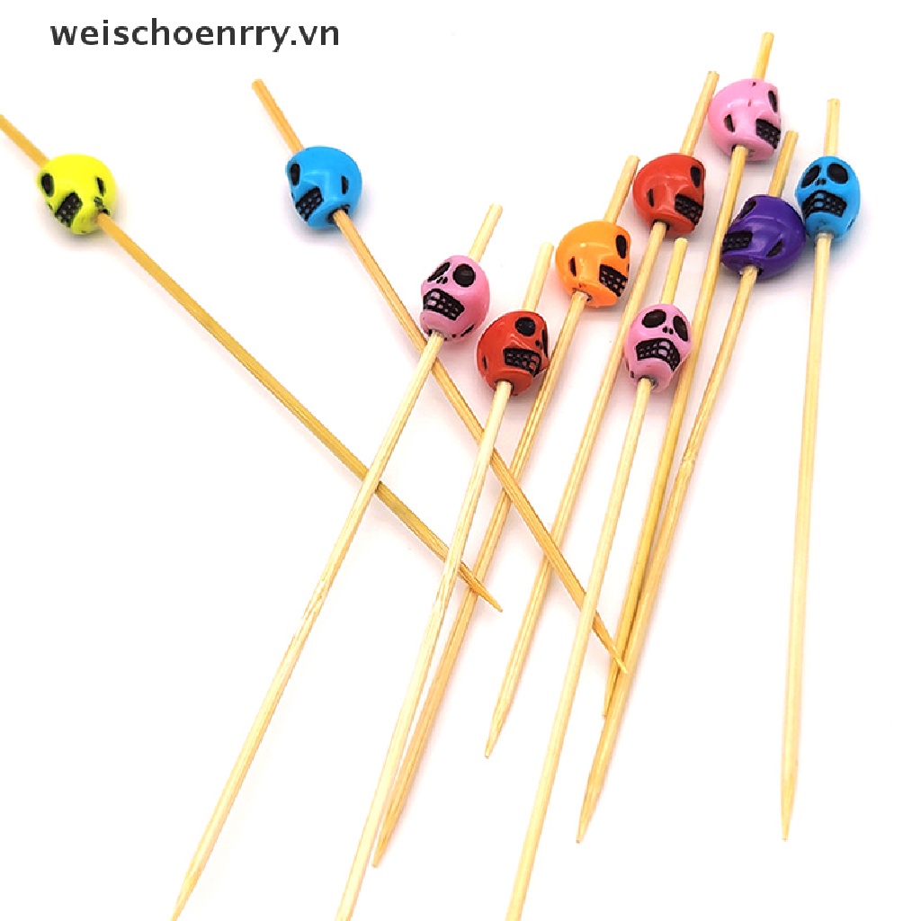 Set 100 Xiên Tre Ăn Trái Cây Họa Tiết Halloween Độc Đáo