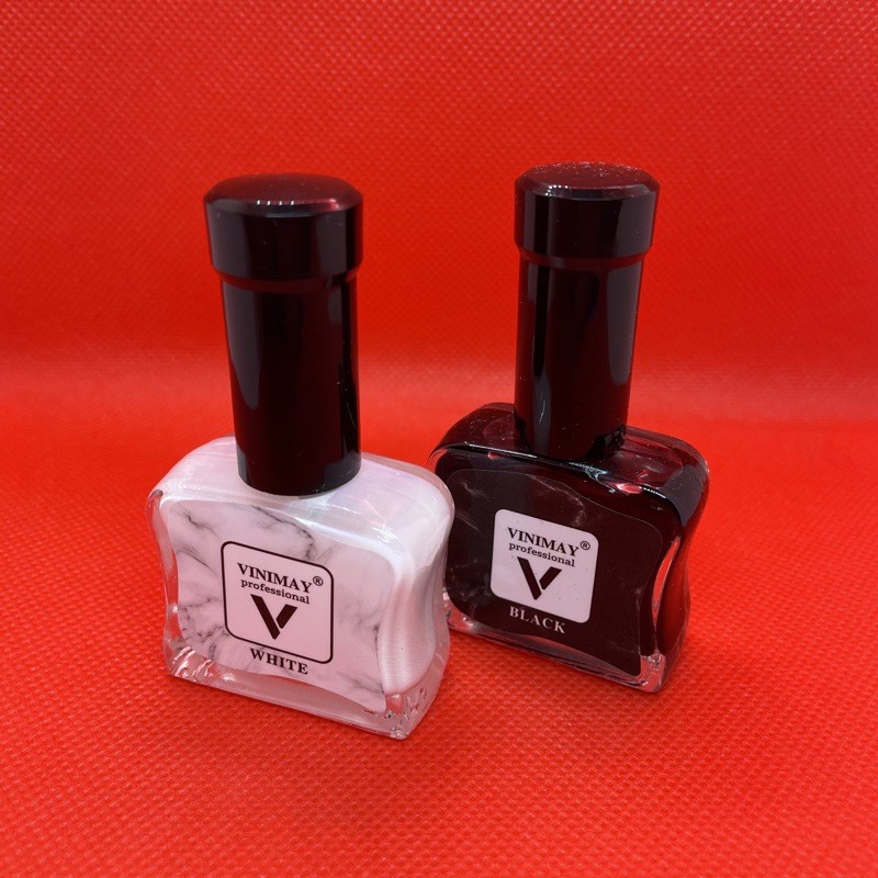 Cồn loang  trắng đen vinimay cao cấp 12ml, Loang cồn nails Vinimay thông dụng trang trí ngành nails.