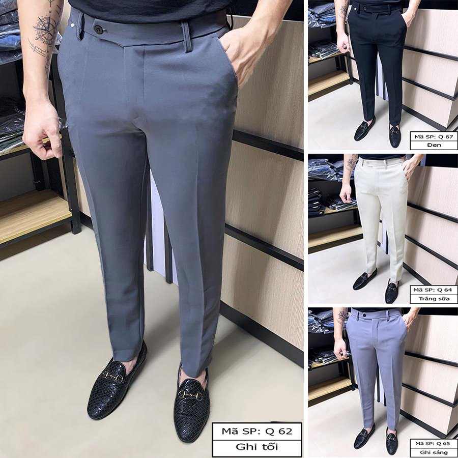 Quần âu nam dáng baggy trơn chất vải co giãn , chống nhăn , chông xù | BigBuy360 - bigbuy360.vn