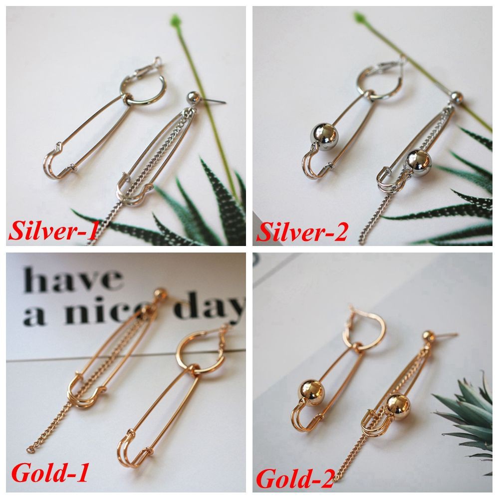 Bông tai chuỗi hình kẹp ghim độc đáo cho phái nữ