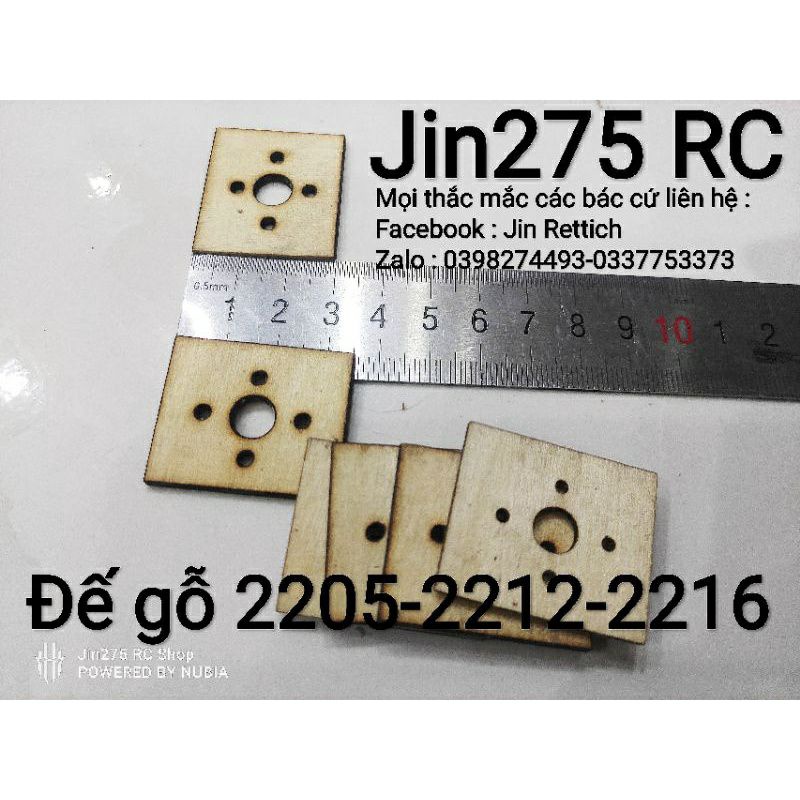 Siêu SaleĐế gỗ 3,5-3cm dày 3mm cho motor 2205-2212-2216