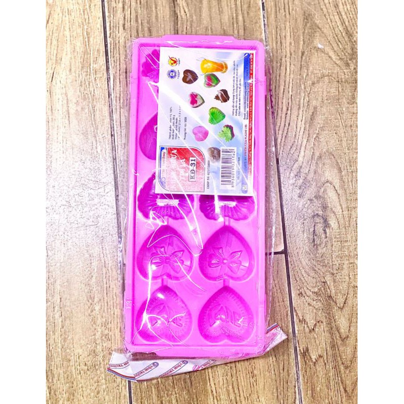 KHAY NHỰA TẠO HÌNH NƯỚC ĐÁ & RAU CÂU TRÁI TIM & LÁ, khung tạo hình đá