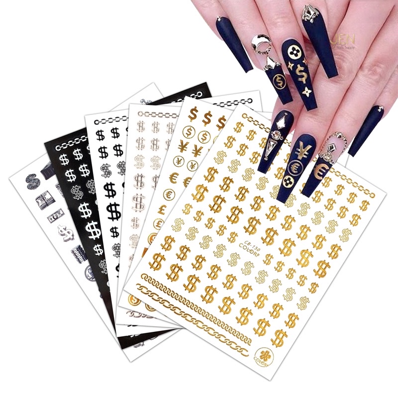 Sticker dán móng thỏi vàng Tết-hình dán nail