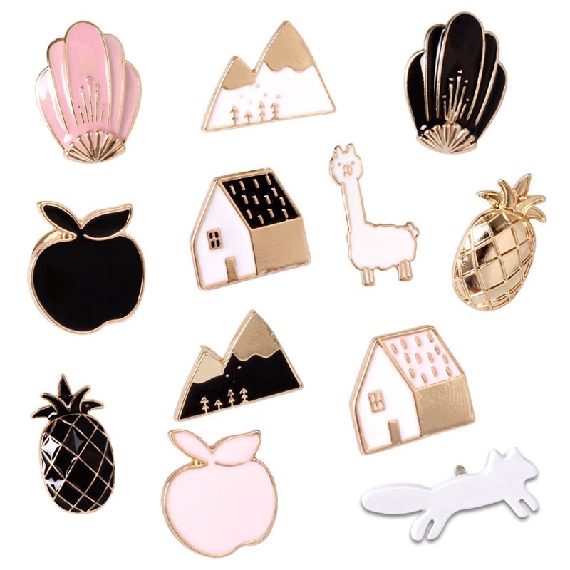 Khuy cài áo kim loại hình quả dứa trái thơm độc đáo