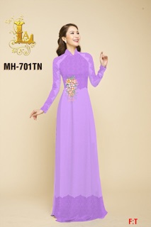 Vải Áo Dài Hoa Eo Phối Hoa Văn