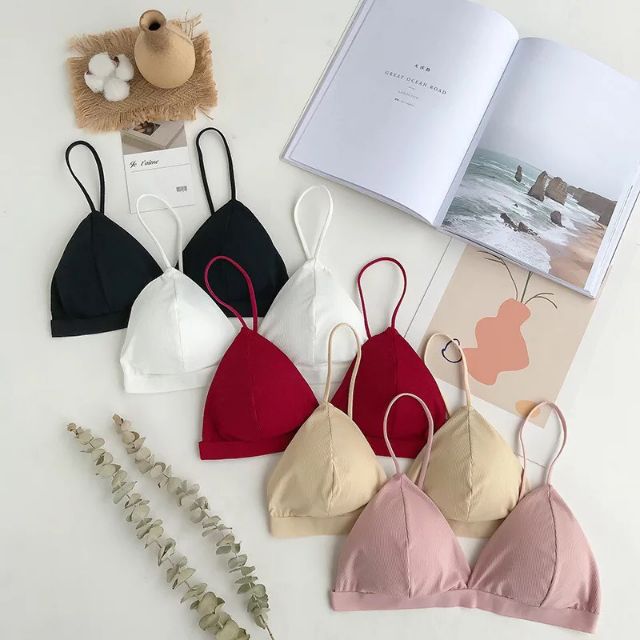 Áo bra thun tăm 2 dây nhẹ mềm mát lạnh có đệm ngực 8808