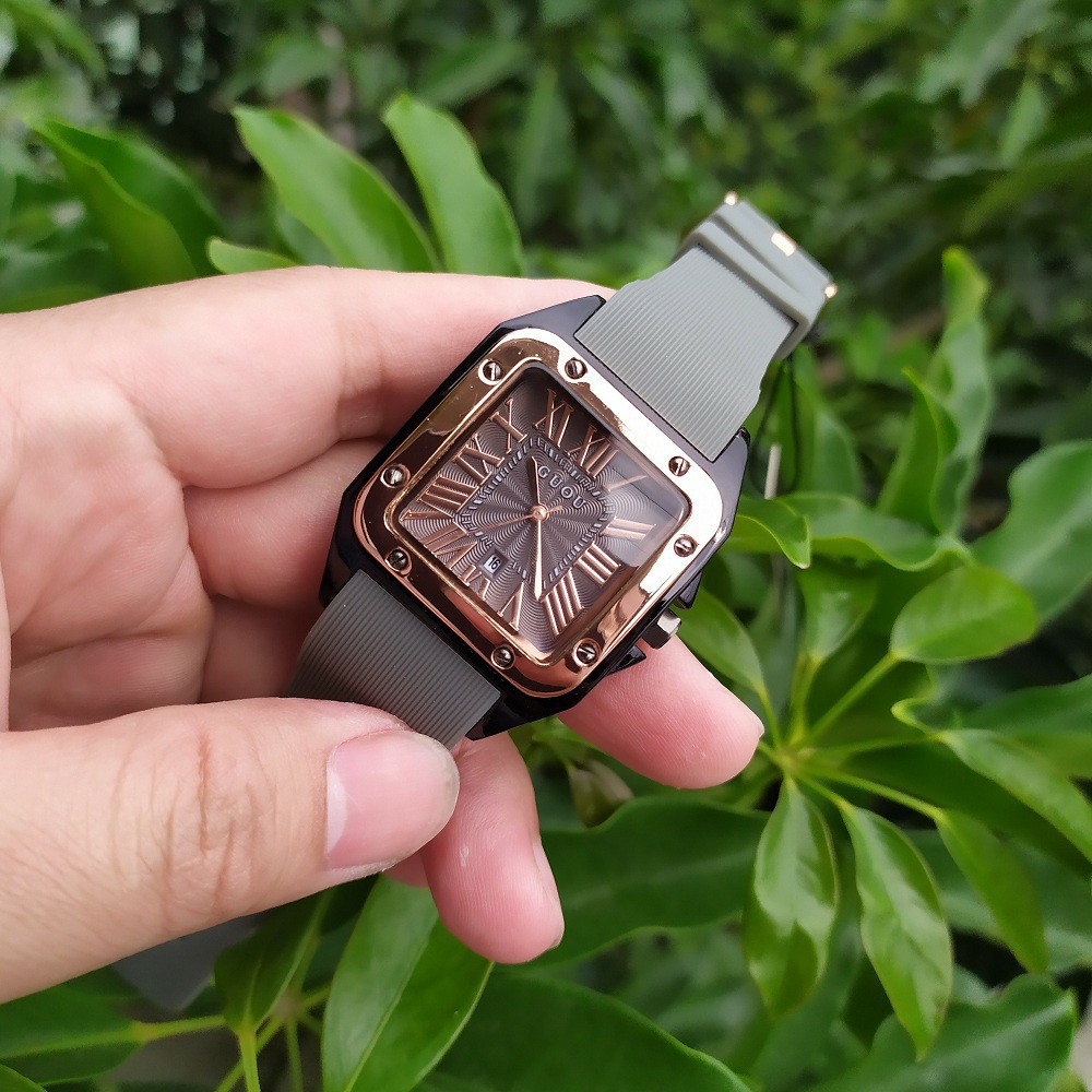 Đồng hồ guou nữ mặt vuông dây silicon, bảo hành 12 tháng, tặng box | BigBuy360 - bigbuy360.vn