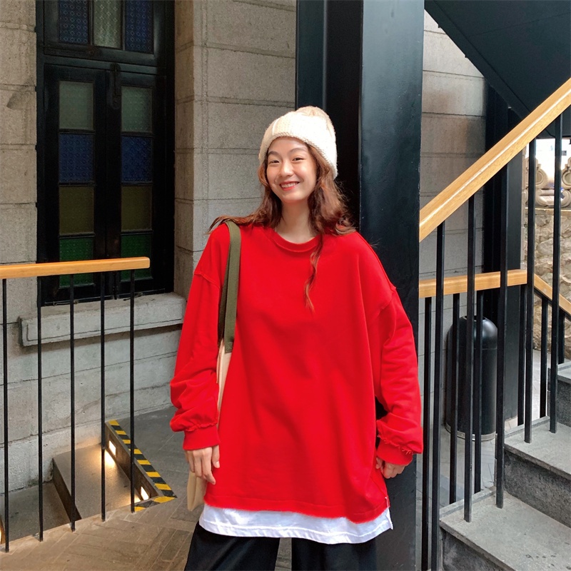 【ZHELIHANGFEI】Áo Thun Tay Dài Giả Hai Lớp Thời Trang Cá Tính