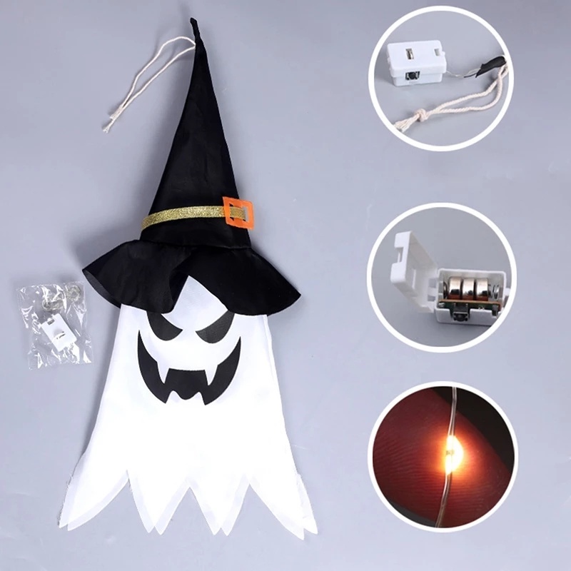 Dây Đèn Led Hình Nón Phù Thủy Trang Trí Halloween