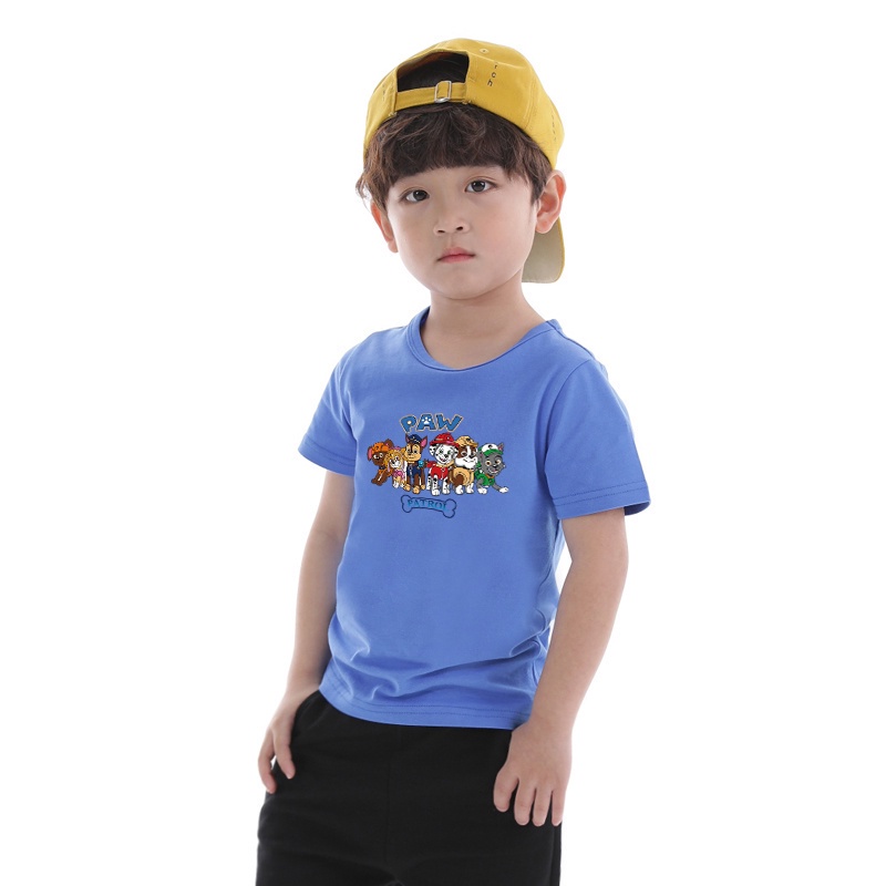 Áo Thun Tay Ngắn In Hoạt Hình Paw Patrol 8 Màu Thời Trang Mùa Hè Cho Bé