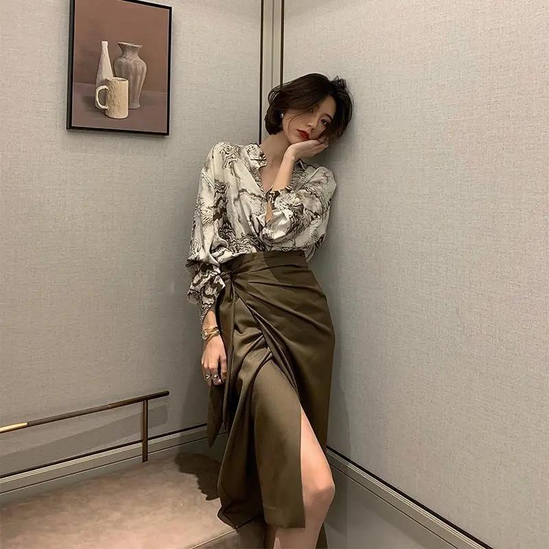 Đầm Sơ Mi Phong Cách Retro Hong Kong Mới 2021