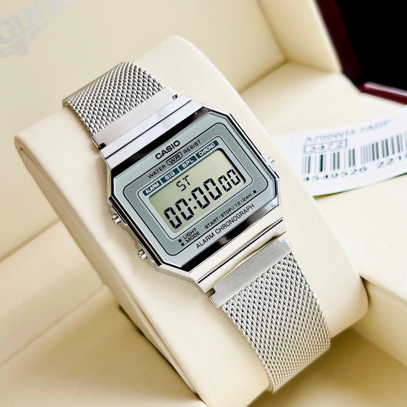 Đồng hồ đôi điện tử nam nữ dây thép Casio A700WM-7A và LA670WEM-7A