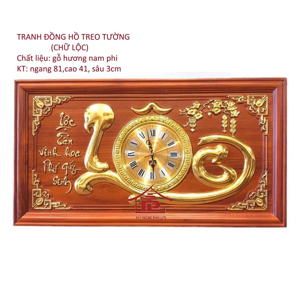 Đồng hồ treo tường chữ Lộc