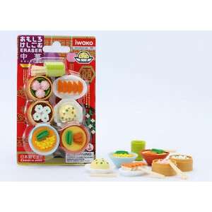 Tẩy Iwako nhập khẩu trực tiếp từ Nhật Bản ER-BRI014 vỉ hình cơm, canh, bánh (0563) 1116693