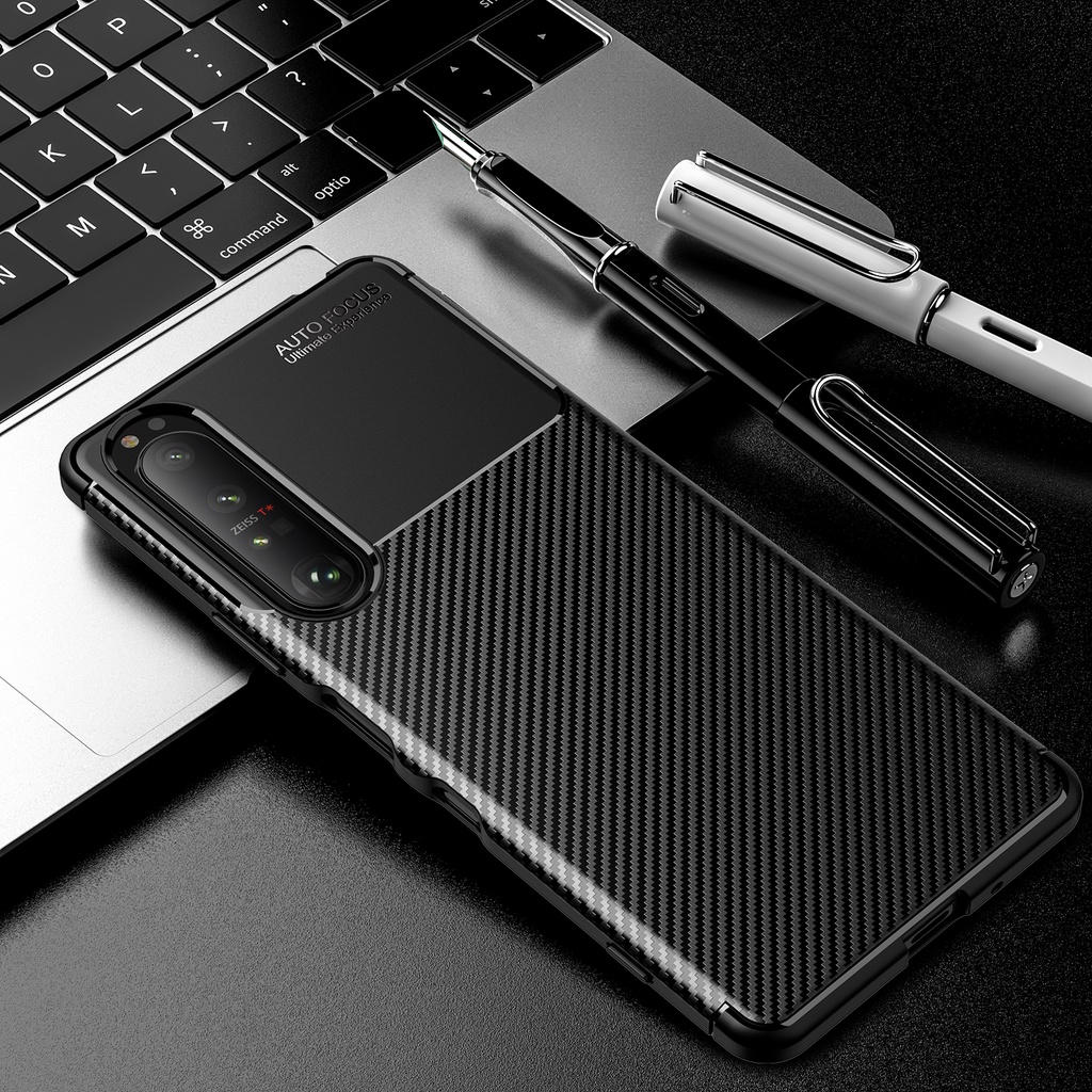 Ốp Lưng Sợi Cacbon TPU Mềm Cho Sony Xperia 1 1II 1III