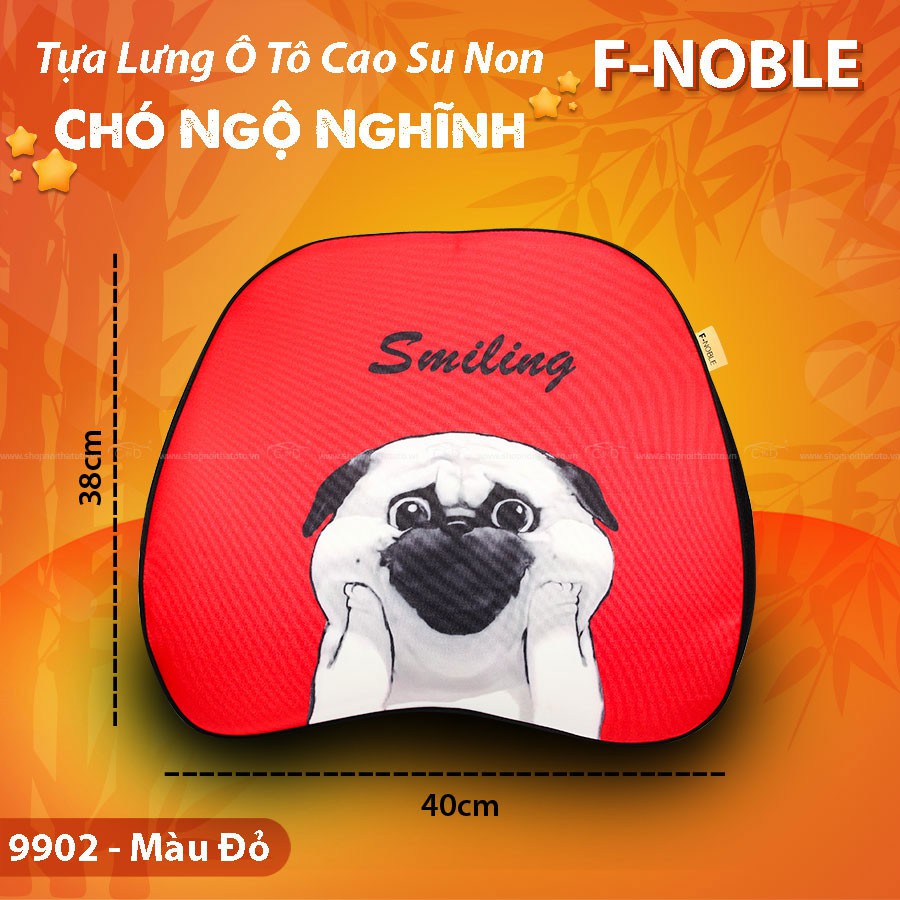 Tựa Lưng Ô Tô Cao Su Non Hình Chó Ngộ Nghĩnh CIND F-Noble 9902 Màu Đỏ - Nhập Khẩu Chính Hãng