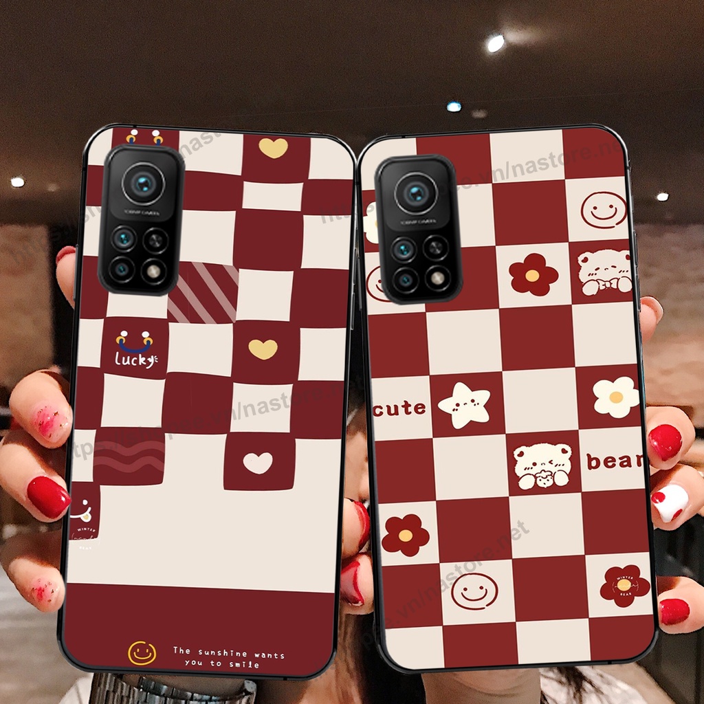 Ốp lưng Xiaomi Mi 10T Pro trái tim gấu cute thể thao cá tính, giá rẻ