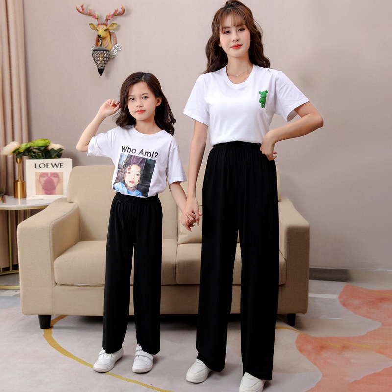 YAOEENH Quần Dài Ống Rộng 110cm Bằng Lụa Lạnh Màu Trơn Dành Cho Nữ