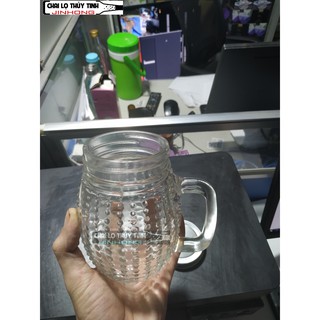 Ca Quai Thủy Tinh Tròn Chấm Bi 400ml