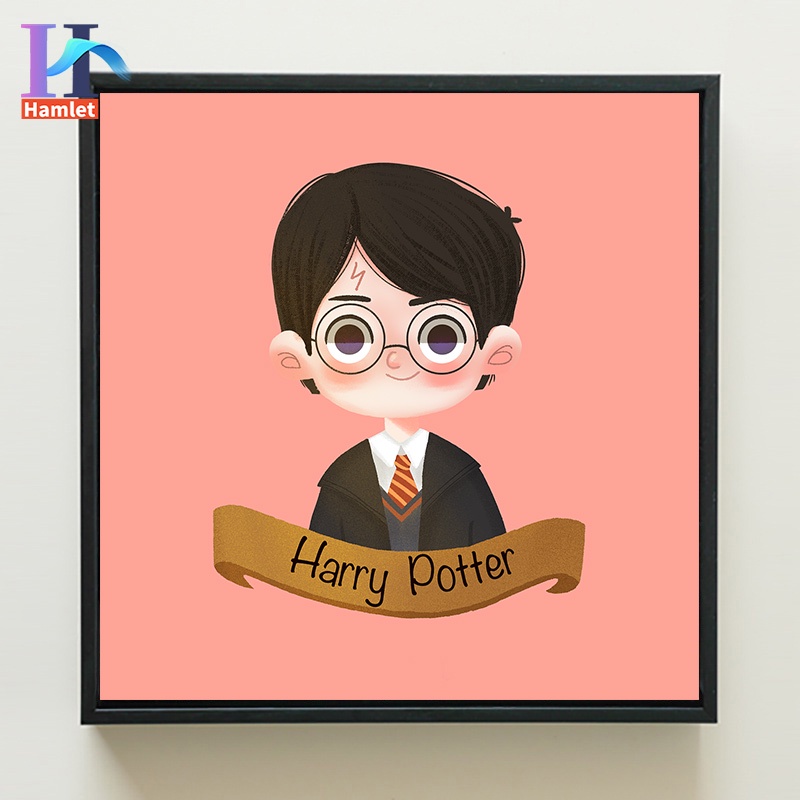 Bộ tranh sơn dầu Hamlet tô màu theo số hình nhân vật phim Harry Potter treo tường trang trí cỡ 20*20cm