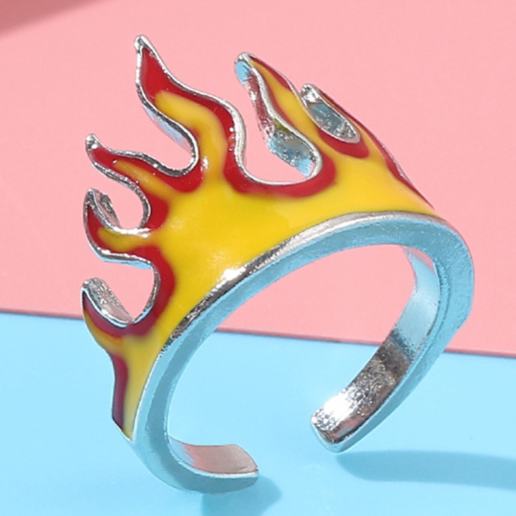 Nhẫn hở hình ngọn lửa thân thiện với làn da phong cách unisex có thể điều chỉnh