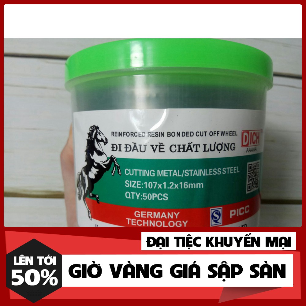 [HÀNG CHÍNH HÃNG] [ ẢNH THẬT]   ĐÁ CẮT 100MM NGỰA XANH 1 HỘP 50 VIÊN  [CHO KHÁCH XEM HÀNG]