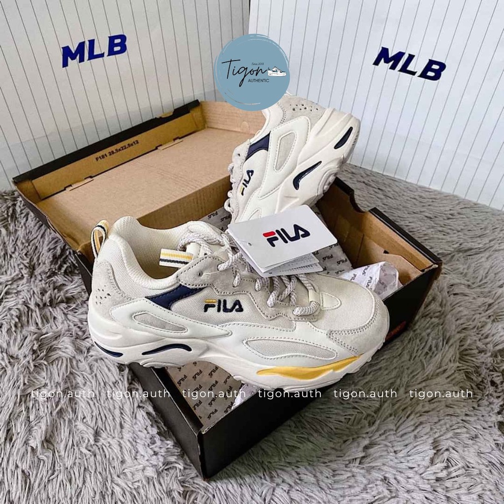 Giày thể thao chính hãng,  Giày thể thao nữ Fila Ray Tracer White Blue Yellow  Tigon.auth