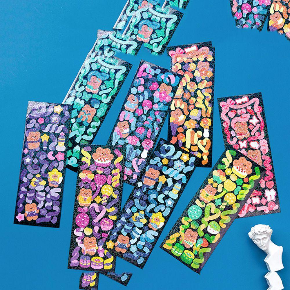 Set 2 Tấm Sticker Dán Trang Trí Sổ Tay DIY Hình Hoạt Hình Dễ Thương