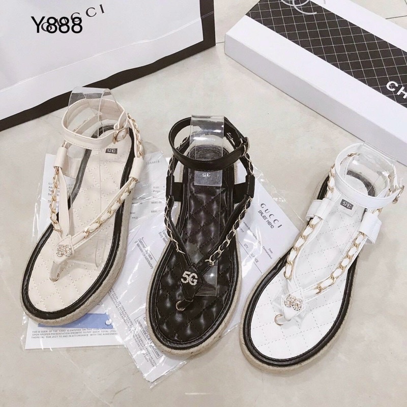 Bán Sỉ- Dép sandal bánh mì xỏ ngón phối xích Hiền Hồ