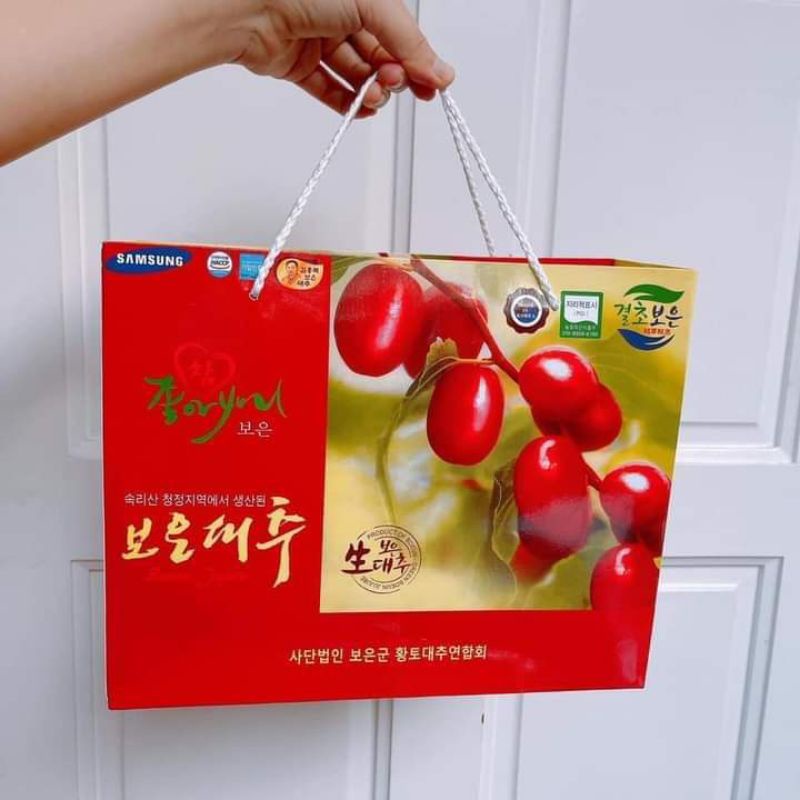 1kg TÁO ĐỎ SẤY KHÔ (Hàn Quốc)có túi xách biếu tặng