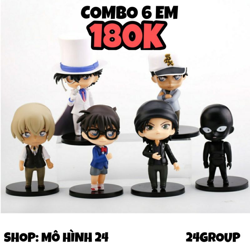 [COMBO 6 EM] Set mô hình nhân vật anime Thám tử lừng danh conan kudo shinichi haibara hattori kid kaito akai shuichi