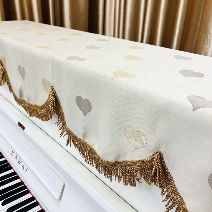 Khăn Phủ Đàn Piano mẫu tim