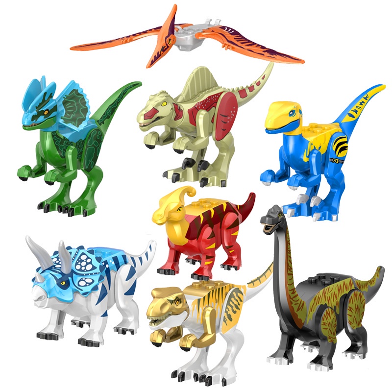 Lego Dinosaur Series Jurassic World Park Tyrannosaurus Triceratops Mô hình lắp ráp Đồ chơi giáo dục cho trẻ em