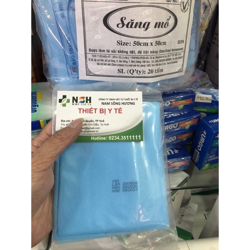 Săng Mổ không lỗ Bảo Thạch 50x50cm Trong Phẫu Thuật (bịch 20 cái)