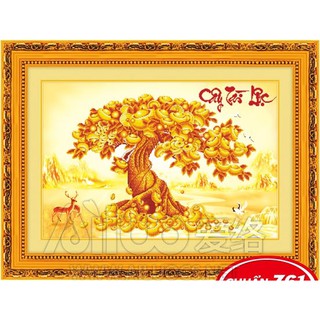 Tranh thêu chữ thập 3d cây tài lộc 53255 kt:90x63cm