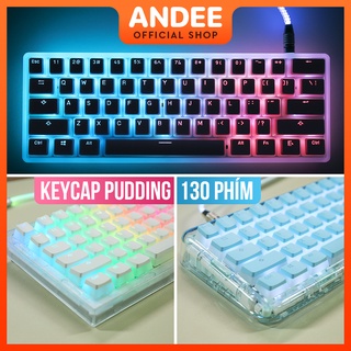 Keycap Pudding nút bàn phím PBT xuyên LED 130 phím nhiều màu cho bàn phím cơ