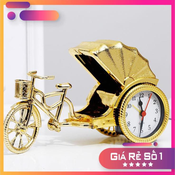 Đồng Hồ Báo Thức Hình Xe kéo, Đồng hồ để bàn, Đồ lưu niệm độc lạ, Quà tặng ý nghĩa