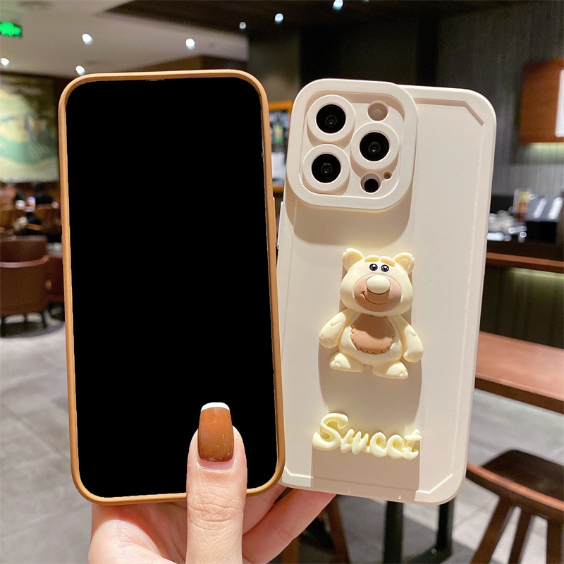 Ốp điện thoại mẫu gấu 3D thích hợp cho IPhone 13 13Pro Max 12 12Pro Max 11 11Pro Max X Xsmax Xr 8 7Plus