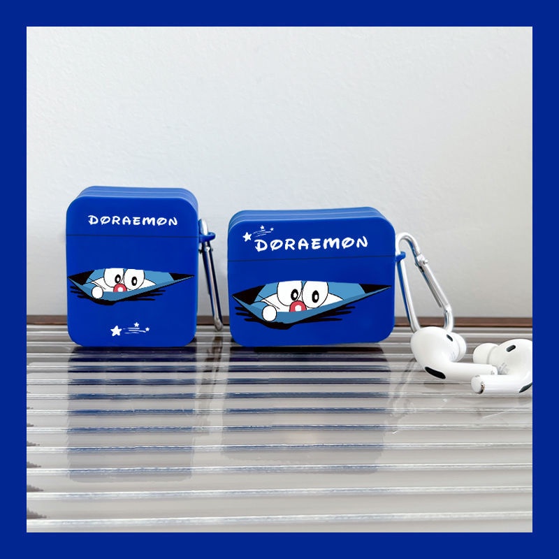 Vỏ Bảo Vệ Hộp Sạc Tai Nghe Bluetooth Bằng Silicon Hình Hoạt Hình Doremon Cho Airpods 1 / 2 Gen Airpods 2